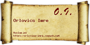 Orlovics Imre névjegykártya